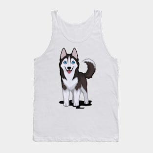 Cute Siberian Husky Drawing Tank Top